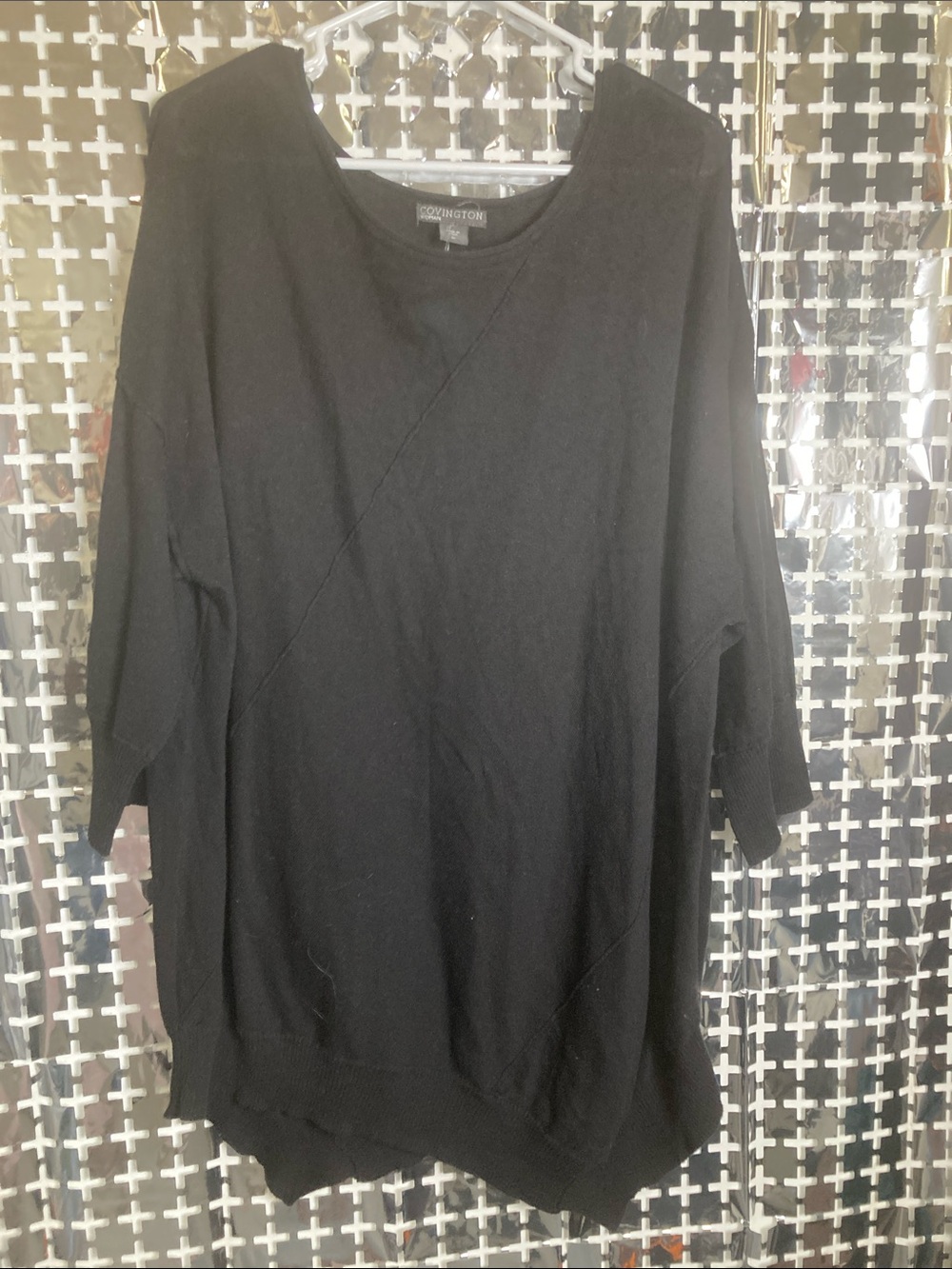 Covington Black Oversized Pullover Sweatshirt